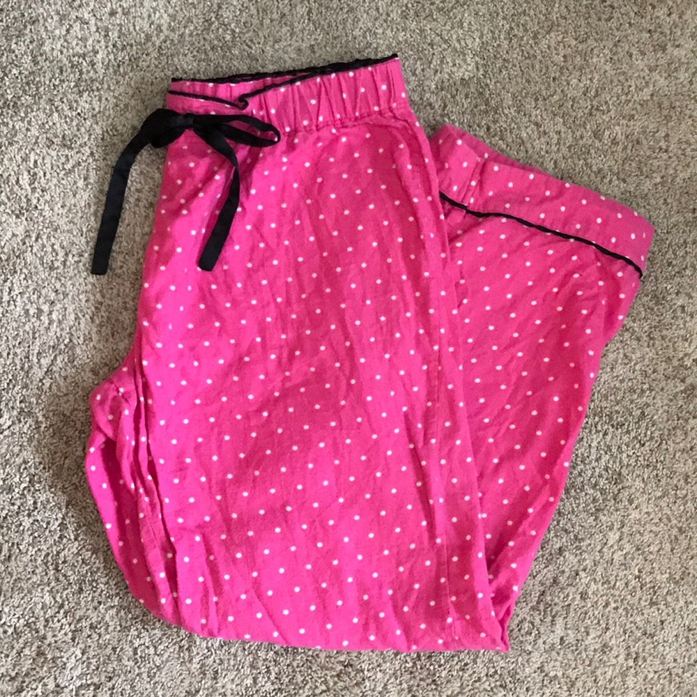 Pajama Pants // pink polka dot